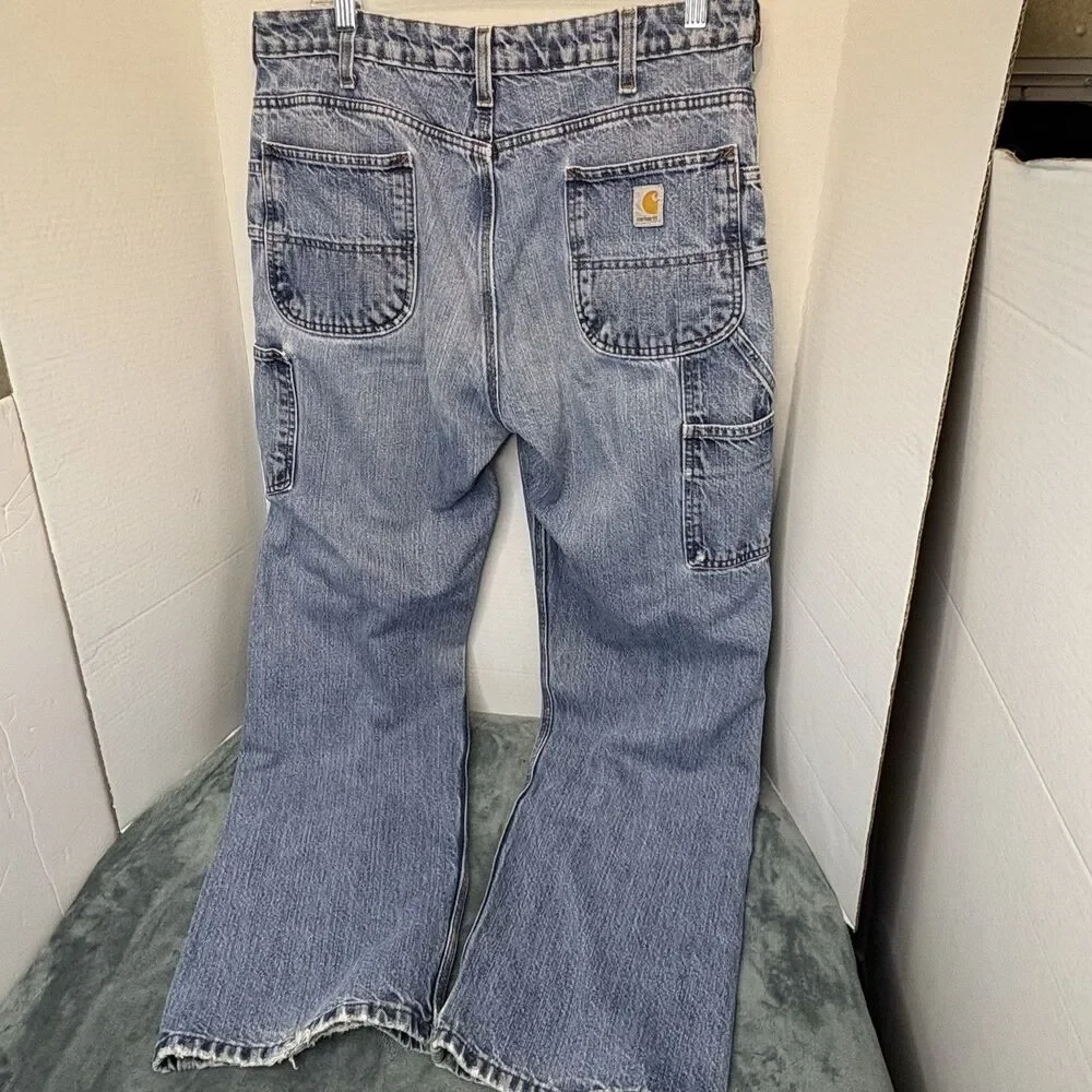 Vintage Carhartt Carpenter Jeans 34x32 Y2K Medium Wash - Picture 4 of 8